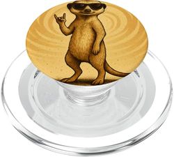 Gafas de sol con diseño de suricata, música rock, divertido retro PopSockets PopGrip para MagSafe