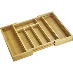 Westmark Vassoio per cassetti – vassoio estraibile per posate e utensili da cucina, pratico organizer per cassetti condivisi, 5 o 7 scomparti – bambù, 29 – 48 cm