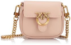 Pinko Airpod Holder Vitello Seta, Accessori da viaggio- Borsellino da portare al collo Donna, O81q_cipria-antique Gold, 12