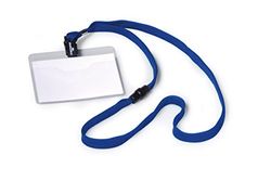 Durable 813907 Portanombres (con correa textil de 10, 60 x 90 mm, longitud de la correa 44 cm) Paquete de 10, azul