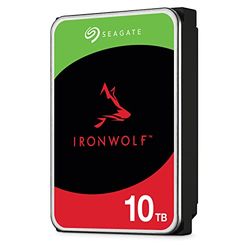 Seagate IronWolf, 10 TB, Interne Harde Schijf, NAS, 3,5", SATA 6 GB/s, 7200 RPM, 256 MB cache, voor NAS RAID, 3 jaar Rescue Services (ST10000VN000)