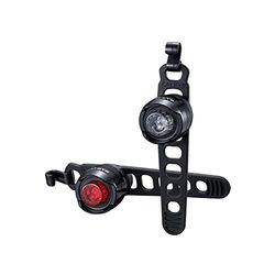 CatEye Conjunto de luzes pretas polidas dianteiras e traseiras Orb: Elegante, compacto, de longa duração da bateria, montagem versátil e duradoura