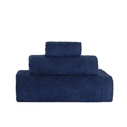 Ventamueblesonline Set di asciugamani 3 pezzi colore blu da 450 grammi