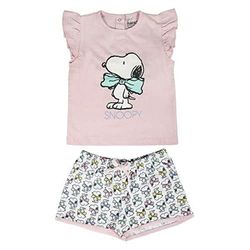Artesania Cerda Baby flickor pyjamas Corto enkel jersey snoopy pyjamas set, rosa (rosa C), en (storlek: 36 m)
