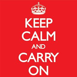 KEEP CALM and CARRY ON "Rojo Lienzo Prints, Multicolor (40 x 40 cm