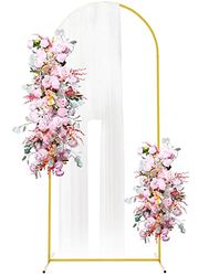 Putros Metal Wedding Arch Backdrop Stand 6ft Gold Wedding Arch Wedding Balloon Arched Arch Frame for Birthday Party Bridal Baby Shower Ceremony Decoration