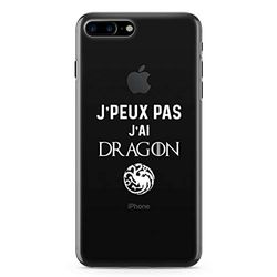 Zokko iPhone 7 Plus Plus fodral "I Can't Have Dragon" - storlek iPhone 7 Plus Plus - mjukt genomskinligt bläck vitt