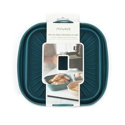 MY WAVE Stampo in silicone per friggitrice ad aria 22 x 22 cm, riutilizzabile, anti-aderente e resistente al calore. Ideale per cuocere, friggere e grigliare. Lavabile in lavastoviglie. Durevole e