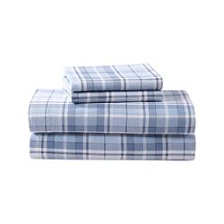 Laura Ashley Home - Queen Lakens, Katoenen Flanel Beddengoed, Geborsteld voor Extra Zachtheid & Comfort (Mulholland Plaid Blue, Queen)