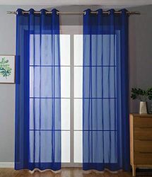 Gardinenbox Cortina Stores con Ojales, Cierre de Cinta de Plomo, para salón, 20332-cn2, Azul Real, Alto x Ancho 175 x 140 cm
