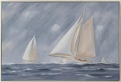 CUADRO C/MARCO VELEROS PINTADO OLEO