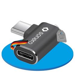 Sonero USB-C mâle vers Prise USB-C coudée à 90°, Adaptateur USB-C, 40Gbps, 240W, 8K60Hz, boîtier en Aluminium, Noir