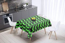 Bonamaison, Anti-moisissure, Séchage Rapide, Résistant aux Taches, Lavable en Machine, 100% Polyester Nappe de Table, Fumée Verte néon, 140 x 140 Cm - Conçu et Fabriqué en Turquie