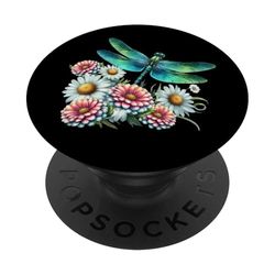 Linda margarita libélula delicia acuarela verano PopSockets PopGrip Adhesivo