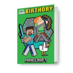Minecraft Verjaardagskaart 3D-Effect Lenticular Een Fantastische Kaart Voor Alle Gelegenheden