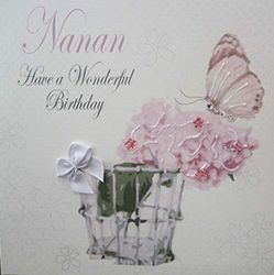 White Cotton Cards PD159 - Tarjeta hecha a mano (16 x 16 cm), color blanco