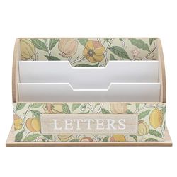 The Leonardo Collection William Morris Fruit Letter Rack | Stylish Desk Organizer for Home & Office | Decorative Letter Holder for Mail & Documents | Space-Saving Paper Tray & File Organizer