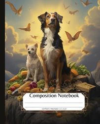 Composition Notebook: Cat Composition Notebook Wide Ruled Blank Lined Paper | Journal for Teen Girls & Boys - Students - Kids, 7.5 x 9.25 in, 110 Pages, Matte finish