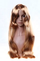 HIMRY KXD1015-buff Perruque de 70 cm de long, comme de vrais cheveux humains, brun jaune