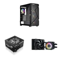 BOITIER PC MARBLESHELL MS31 noir + ALIMENTATION MARBLEBRON 850W ARGB NOIRE + LIQMAXFLO SR 120 NOIR