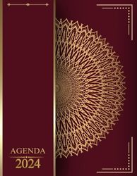 Agenda 2024: Planificateur hebdomadaire professionnel grand format A4 , Agenda semainier 1 semaine sur 2 pages - 365 jours , Organisateur de 12 Mois .