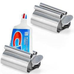 Zivacate Tubklämma, 2-pack rullande tandkrämspress, tubpress rostfritt stål, tandkrämspressare, rörpress, Sitshållare för tandkrämsdispenser för Tandkräm, Oljefärg, Handkräm eller Salva