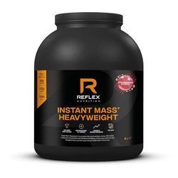 Reflex Nutrition Instant Mass Heavyweight - Mass Gainer - Over 1000 Kcal per Serving, 60g Protein, Creatine - High Calorie Post Workout or Before Bed Protein Shake (Strawberries & Cream, 2 kg)
