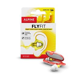 Tapones Alpine FlyFit - Regulan la presión del aire para prevenir el dolor de tímpano - Filtros suaves diseñados para viajar - Material hipoalergénico cómodo - Tapones reutilizables