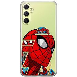 ERT GROUP mobiltelefonfodral för Samsung A34 5G originalt och officiellt licensierat Marvel mönster Spider Man 042 optimalt anpassad till formen på mobiltelefonen, gedeeltelijk transparant