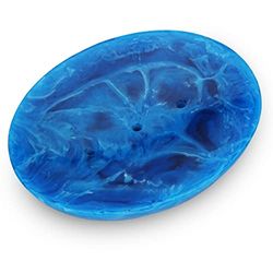 Ajuny Jabonera para Ducha jabonera de Resina con Drenaje Automático para Jabón en Barra Bandeja para Guardar Jabón en el Baño Fregadero de Cocina Fácil de Limpiar Azul