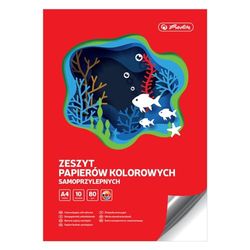 Herlitz® A4-notitieboekje, zelfklevend, 10 gekleurde vellen, goud, zilver, knipkaarten voor kinderen op de kleuterschool, creatieve kunststof, voor notitieboekjes, universeel, decoratief