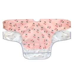 LÄSSIG Zestaw śliniaków z długim rękawem (2 sztuki) do wiązania ochronnego odbiornika/z długim rękawem Bib Happy Fruits Cherry