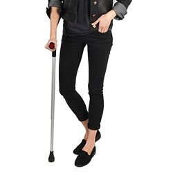 Soles Walking Forearm Crutch - Single Unit - Adjustable, Aluminum - Men or Women - Lightweight, Comfortable & Durable (Black)