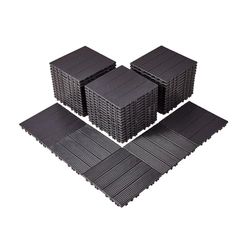 VEVOR Piastrelle per Patio ad Incastro 54 Pezzi 300 x 300 x 20 mm, Piastrelle Impermeabile in Plastica, Piastrelle per Tutte Le Condizioni Atmosferiche, per Portico Piscina Cortile, Marrone Scuro