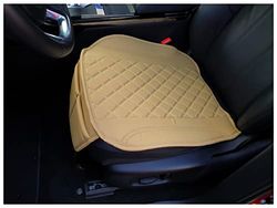 Maat stoelhoezen voor autostoelen compatibel met Tesla Model 3 2017 bestuurder en bijrijder hoezen stoelbeschermer stoelbekleding FB:OT405 (beige)