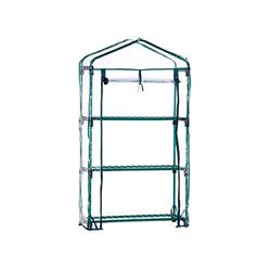 Gardiun Serra PVC/Acciaio Leaf I 3 Ripiani 69x49x130 cm Verde con Porta con Cerniera