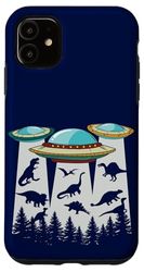 Custodia per iPhone 11 Dinosauri preistorici rapimento alieni astronave Dinos UFO