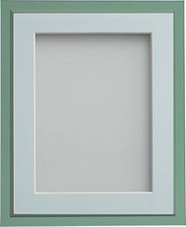 Frame Company Drayton Range A4 Green Picture Photo Frame with Light Blue Mount For Image Size 10 x 6-Inch