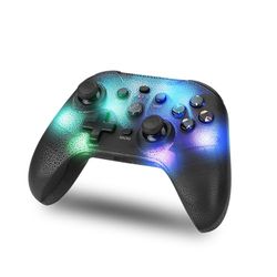 NK Mando Switch Inalámbrico - LED RGB Ajustable, Switch/PC/Android/iOS, Función Turbo, Ajustes Macro, Bluetooth, 6 ejes, 4 Modos de Vibración - Color Negro (Incluye Soporte Smartphone)