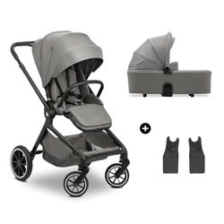 hauck Poussette 2 en 1 Move N Care avec Nacelle Bébé, dès la Naissance jusqu'à 22 kg, Siège Réversible, Inclinable, Roues Caoutchouc, Suspension, Protection UV 50+, Pliable, Gris Foncé