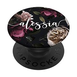 PopSockets Alessia - Elegante Rosa Nome Personalizzato Floreale PopGrip: Impugnatura per Telefoni Cellulari e Tablet Intercambiabile
