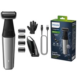 Philips Bodygroom Series 5000, Showerproof Groin and Body Trimmer, Close and Comfortable Shave, Complete Body Grooming Including Back, 60 Min. Runtime, Model BG5021/16