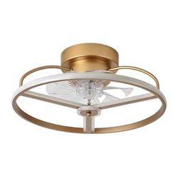 Ventilator DC Bora Dorado 60 W met 8 bladen, afmetingen 21 x 50 x 50 cm. Biedt 6 snelheden, 3 kleuren, afstandsbediening, geheugen, timer en lichtintensiteitsregeling van 5100 lm.