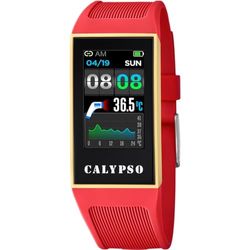 Calypso Horloge model K8502 / 3 uit de collectie SMARTWATCH, behuizing 23,80/41,30 mm met armband van rubber Fuchsia voor dames K8502/3, 1 x Polsband, Armband