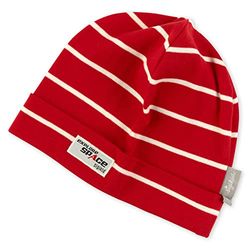 Sigikid Jongens Mini Biologisch Katoen Beanie-muts, rood/wit, 48