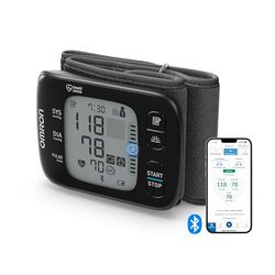 OMRON RS7 Intelli IT Wrist Blood Pressure Monitor for Home Use/on The Go - Clinically Validated BP Monitor Incl Use on Obese People, Blood Pressure Machine with Free Smartphone App
