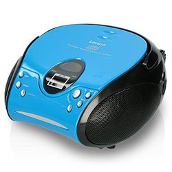Lenco SCD24 Leitor de CD infantil (2 x 1,5 W, RMS e bateria), cor azul