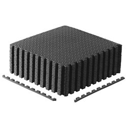 CAP Barbell 3-Pack van oefening puzzel matten 24"x24" x 1/2" diamant patroon - zwart