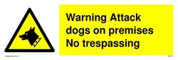 guard dog in warning triangle Sign - 300x100mm - L31