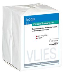 Höga Pharm Lot de 1 compresses en tissu non-tissé très absorbantes non tissé prêt à l'emploi 10 cm x 10 cm